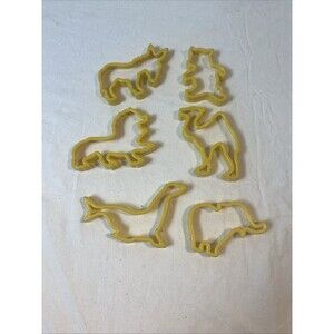 6 vintage animal cookie cutters zoo donkey bear elephant camel lion Seal circus